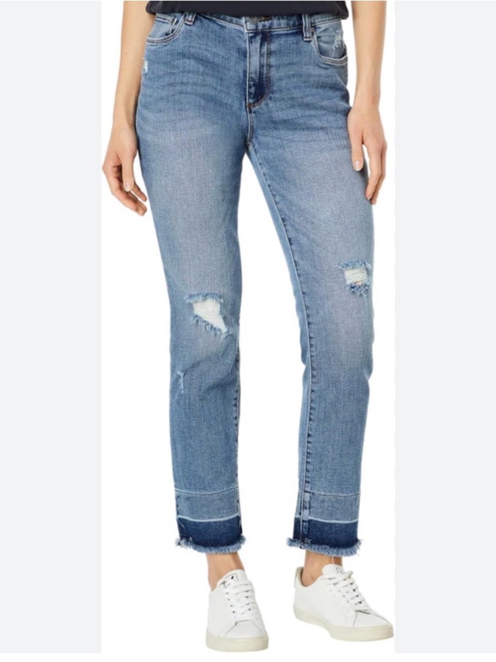 Kut from the Kloth Reese Light Blue Distressed Ankle Jeans